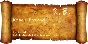 Kosch Botond névjegykártya